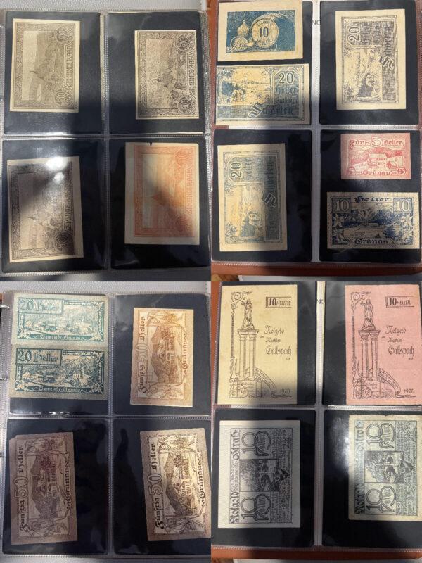 Album 199 banconote carta moneta monete Notgeld Austria e Germania periodo 1920
