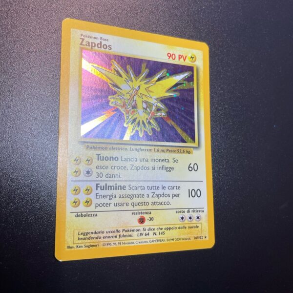 Pokemon Nintendo  Zapdos 16/102 Set Base Rara Holo ITA - VG - tcg - immagine 4