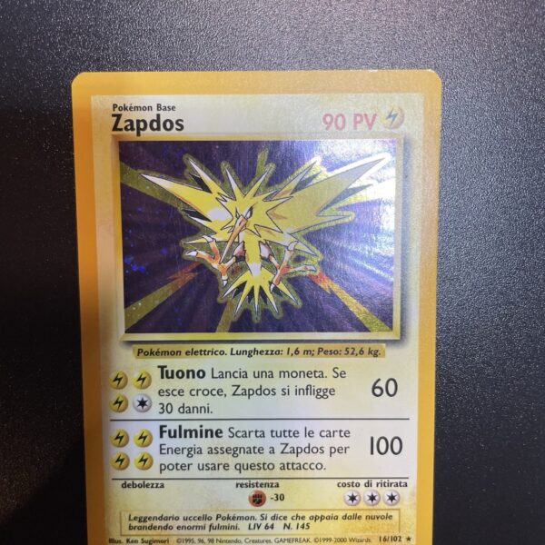 Pokemon Nintendo  Zapdos 16/102 Set Base Rara Holo ITA - VG - tcg - immagine 7