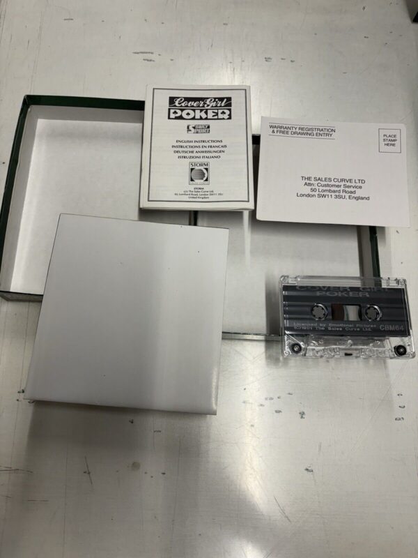 Commodore C64 COVER GIRL POKER Commodore Cassette Box RARE - immagine 6