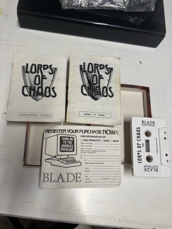 Commodore C64 LORDS OF CHAOS Commodore Cassette Box - immagine 6