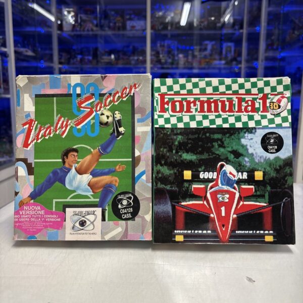 Commodore C64/128 ITALY SOCCER 90 + FORMULA 1 3D Commodore CASSETTE