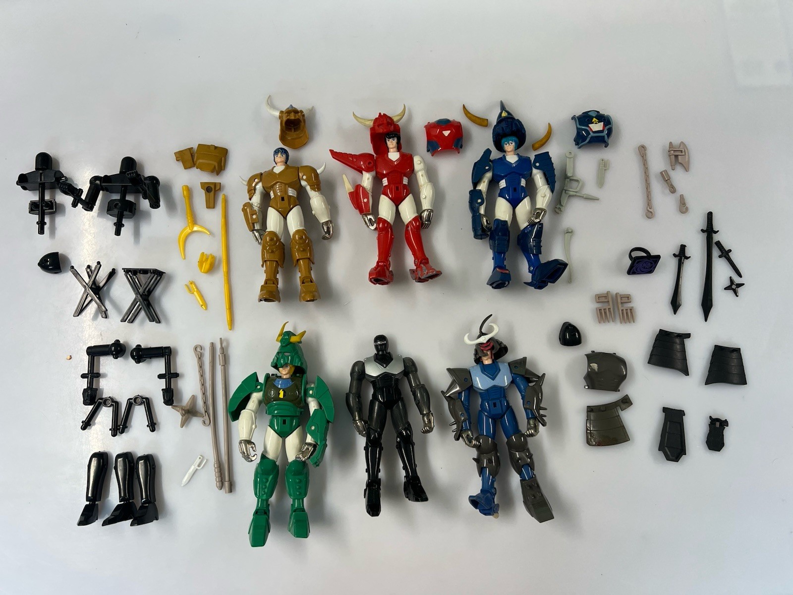 Gig takara I 5 samurai Trooper - Lotto Composto Da 6 Personaggi Con Varie Parti - immagine 3