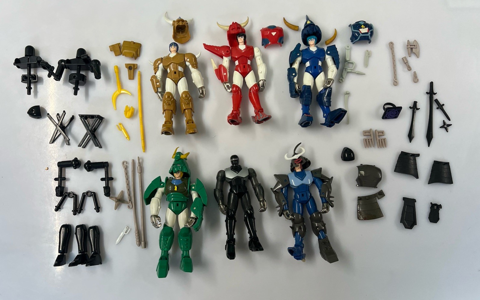 Gig takara I 5 samurai Trooper - Lotto Composto Da 6 Personaggi Con Varie Parti