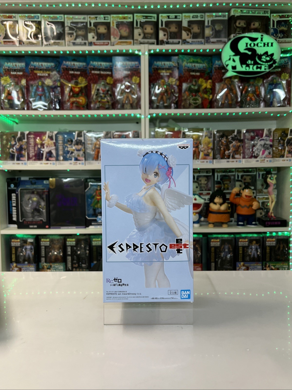 BANPRESTO Re Zero Figura REM Espresto Trasparente Dressy Angel Versione