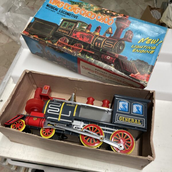 Yonezawa  Tin Toy 1960's -Japan Ding Dong Choo Choo Musical Locomotive - immagine 7