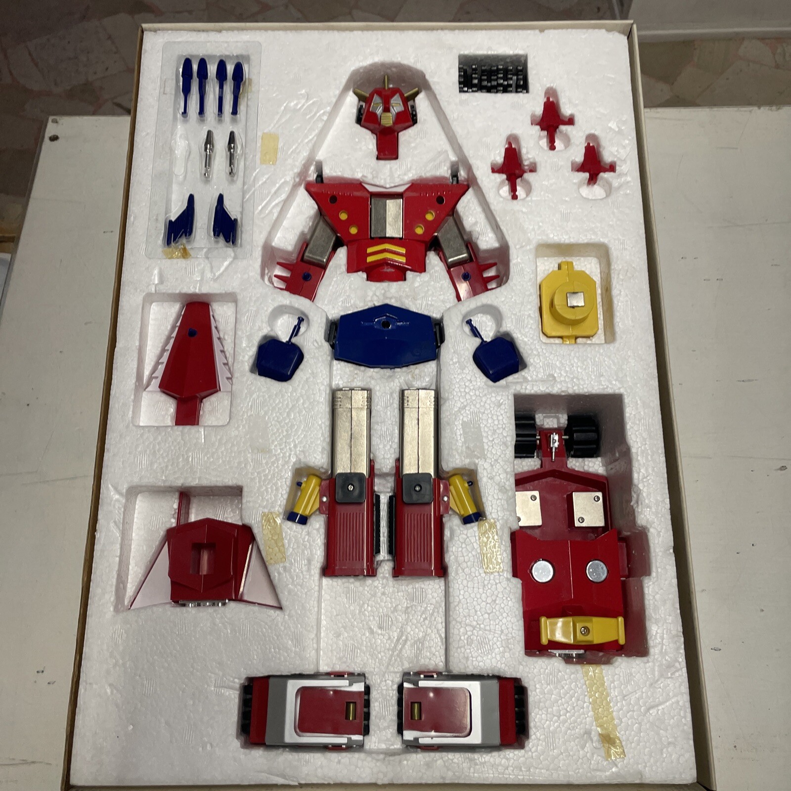 Bullmark Daibaron Set Dx Gasshin Chogokin Tokusatsu Vintage con Box 1980s Jap - immagine 10