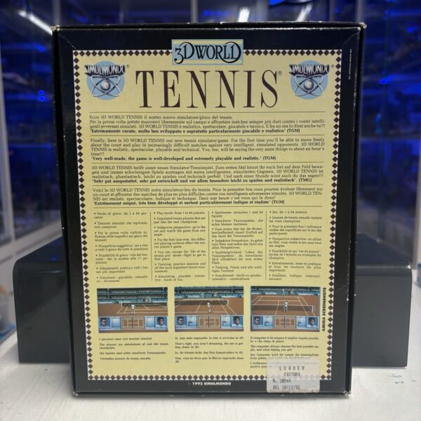 Commodore C64 3d World Tennis SIMULMONDO Commodore Cassette Box - immagine 3