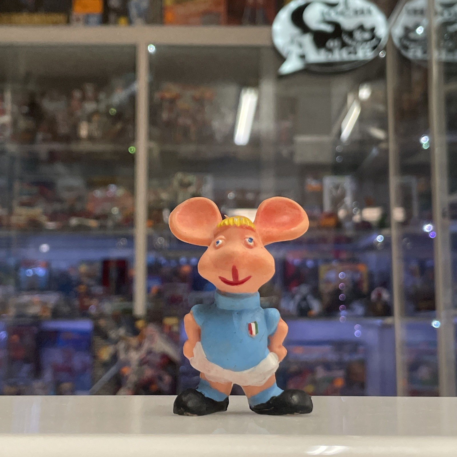 Maria Perego TOPO GIGIO Italia Calcio Maglia sportiva Gomma Vintage