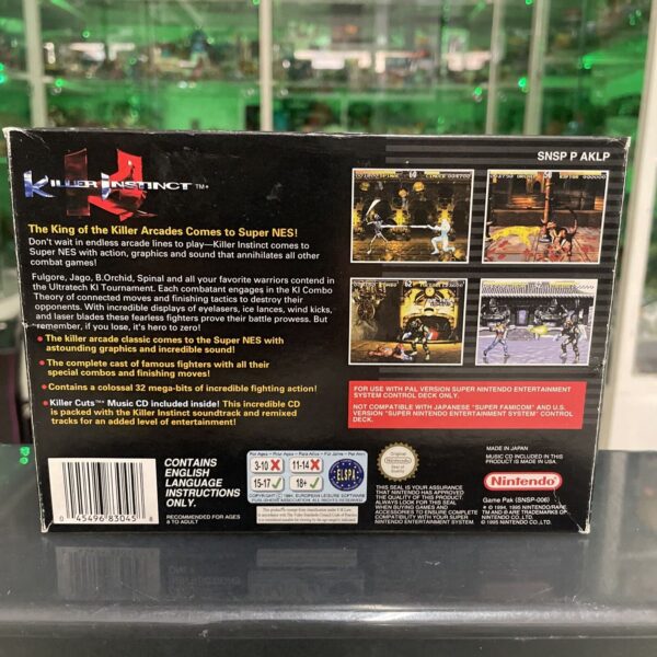 Nintendo KILLER INSTINCT PAL GIG ITA SUPER NINTENDO SNES  Completo cd sigillato - immagine 4