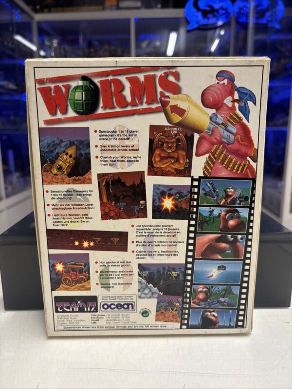PC WORMS Big Box IBM PC & Compatibles 3,5 Disk RARE Version PAL Team 17 - immagine 3