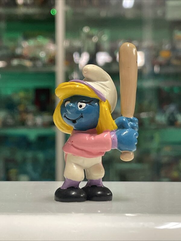 Peyo PUFFI Schlumpf Smurfs - Puffetta Baseball - RARA Ottima