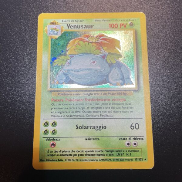 Pokemon Nintendo  Venusaur 15/102 Set Base Rara Holo ITA - VG / EX- tcg - immagine 3
