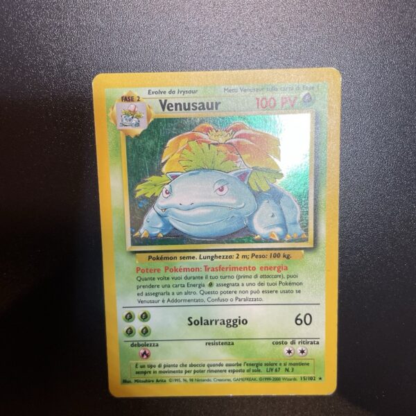 Pokemon Nintendo  Venusaur 15/102 Set Base Rara Holo ITA - VG / EX- tcg - immagine 7
