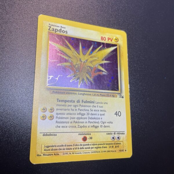Pokemon Nintendo  Zapdos  15/62 Set Fossil Rara Holo ITA - VG - tcg - immagine 4