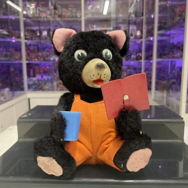 Trade Mark Toys GIOCATTOLO LATTA VINTAGE WIND UP Reading Bear  JAPAN 60's - immagine 5
