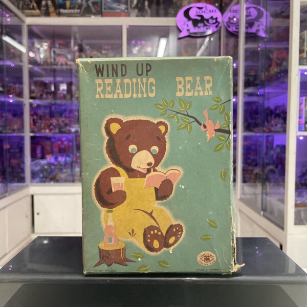 Trade Mark Toys GIOCATTOLO LATTA VINTAGE WIND UP Reading Bear  JAPAN 60's