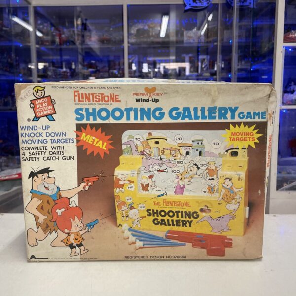 Arco FLINSTONES shooting Gallery game TIN TOYS Vintage Wind Up