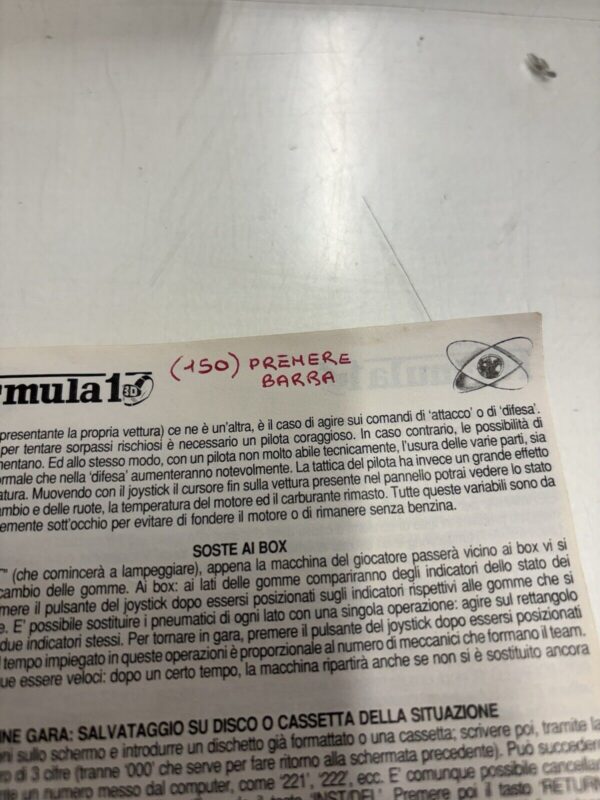 Commodore C64 FORMULA 1 3D Commodore Cassette box Simulmondo - immagine 12