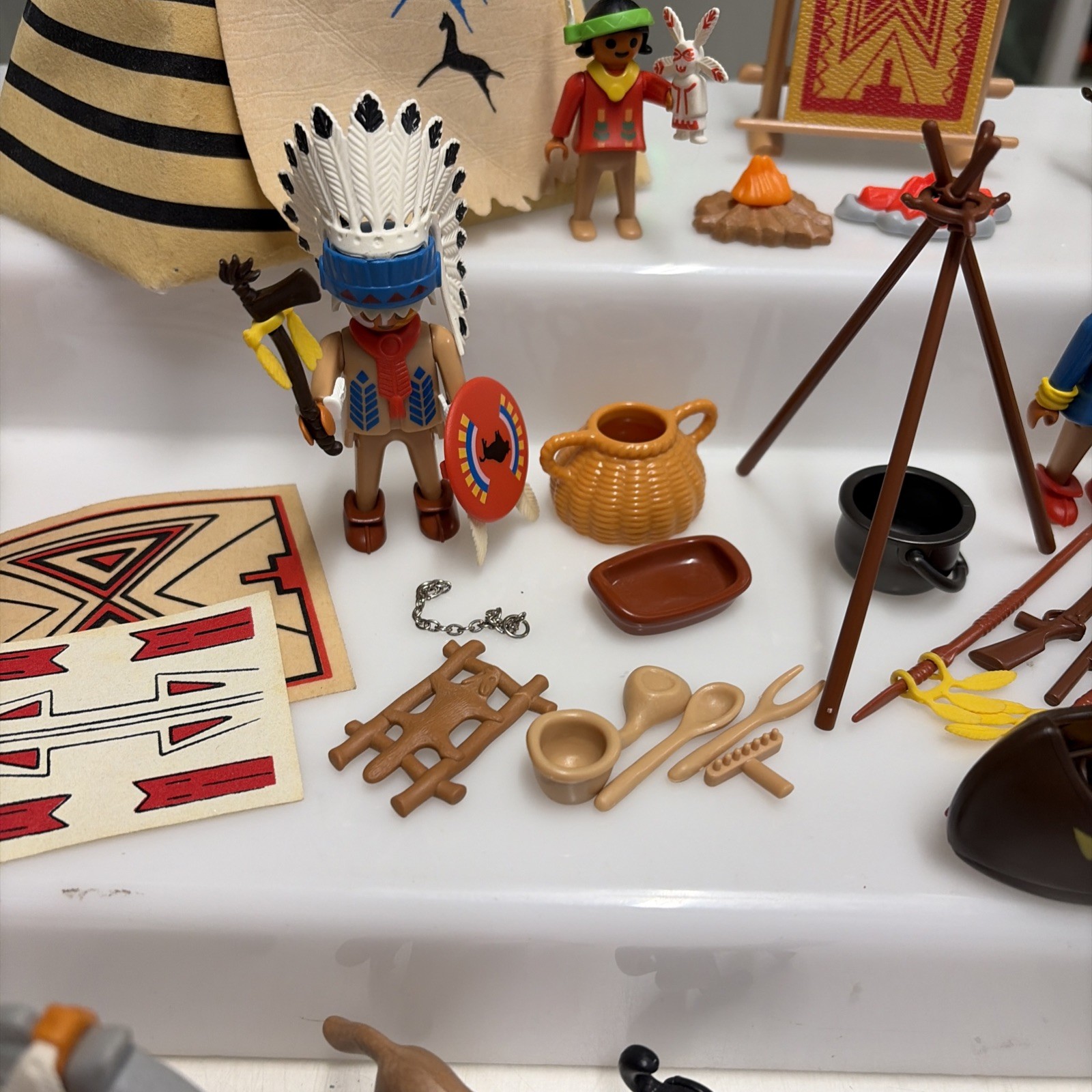 Playmobil WESTERN - 3733 - Tenda Indiana Tepee Vintage '90 Completa Perfetta - immagine 6