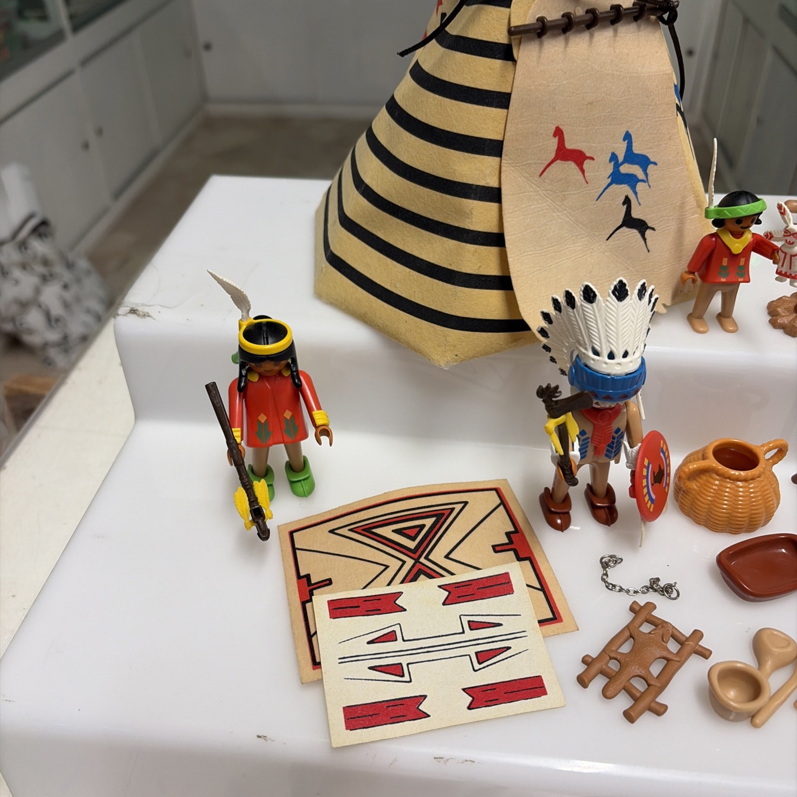 Playmobil WESTERN - 3733 - Tenda Indiana Tepee Vintage '90 Completa Perfetta - immagine 7