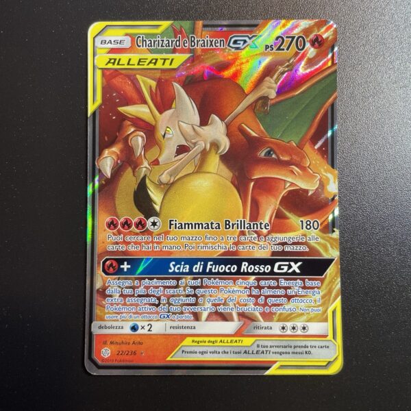 Pokemon Charizard & Braixen Gx # 22 Cosmic Eclimpse Rara Holo ITA - NM - tcg - immagine 3