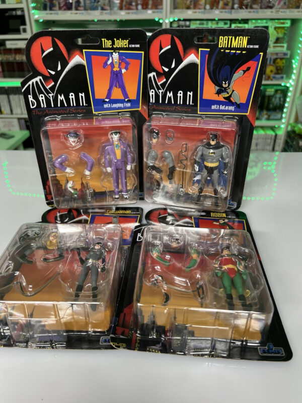 Batman the Animated Series - Set completo 4 personaggi + batmobile Mezco - immagine 3
