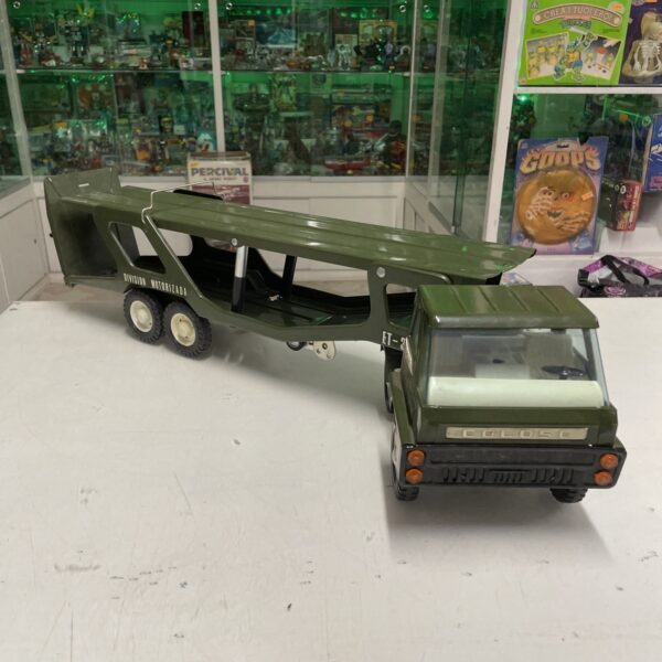 GOZAN Juguetes n. 916 - Bisarca Camion Portauto Militare - Tin Toys Lamiera - immagine 12