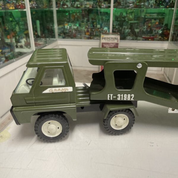 GOZAN Juguetes n. 916 - Bisarca Camion Portauto Militare - Tin Toys Lamiera - immagine 10