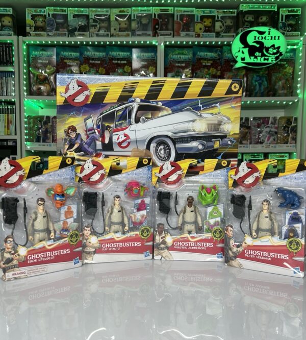 Hasbro Ghostbusters Classic 1984 - Set Completo 4 Personaggi + Ecto-1