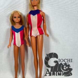 Mattel Barbie Coppia Outfit Barbie E Skipper Gold Metal 1975 outfit originale