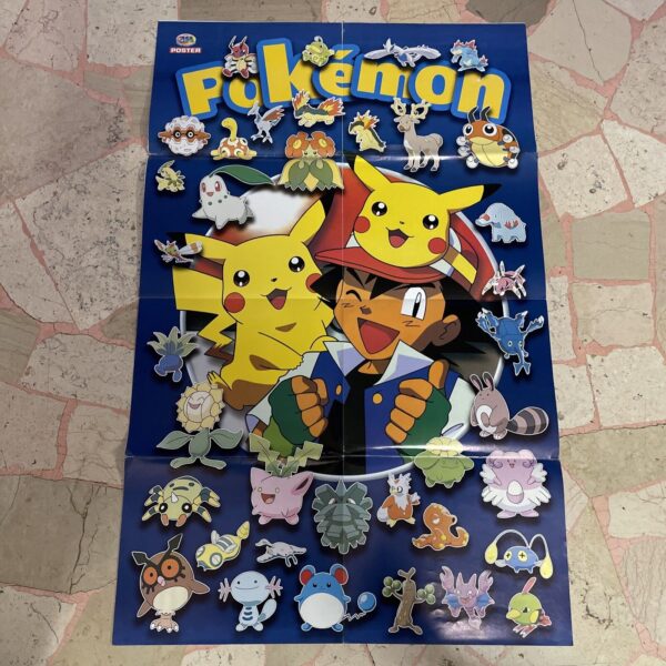 Nintendo Poster 90 X 57 POKEMON + Vegeta DRAGONBALL Japan Magazine Pikachu