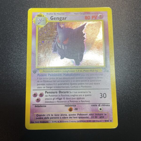 Pokemon Nintendo  Gengar 5/62 Fossil Prima Ed. Rara Holo ITA - VG - tcg - immagine 3
