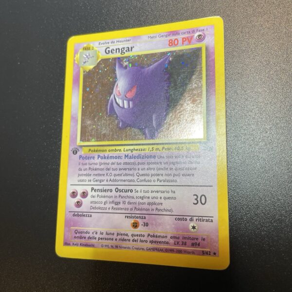 Pokemon Nintendo  Gengar 5/62 Fossil Prima Ed. Rara Holo ITA - VG - tcg - immagine 5