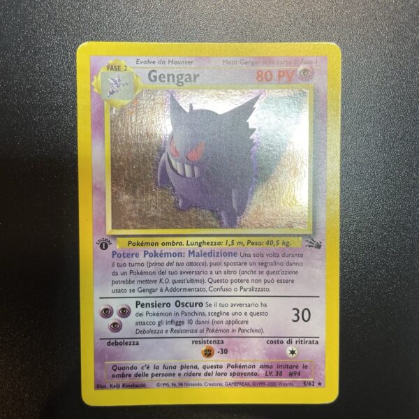 Pokemon Nintendo  Gengar 5/62 Fossil Prima Ed. Rara Holo ITA - VG - tcg - immagine 7