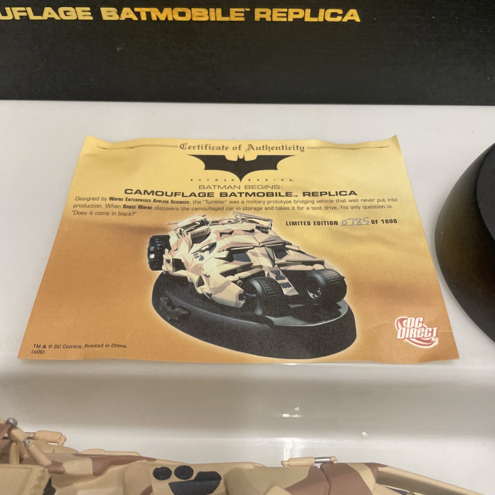 Dc Direct - Batman Begins - Camouflage Batmobile Replica - usata - immagine 5