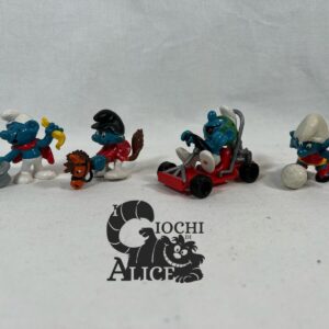 Lotto 4 puffi vintage superpuffo mago cavallo go-kart