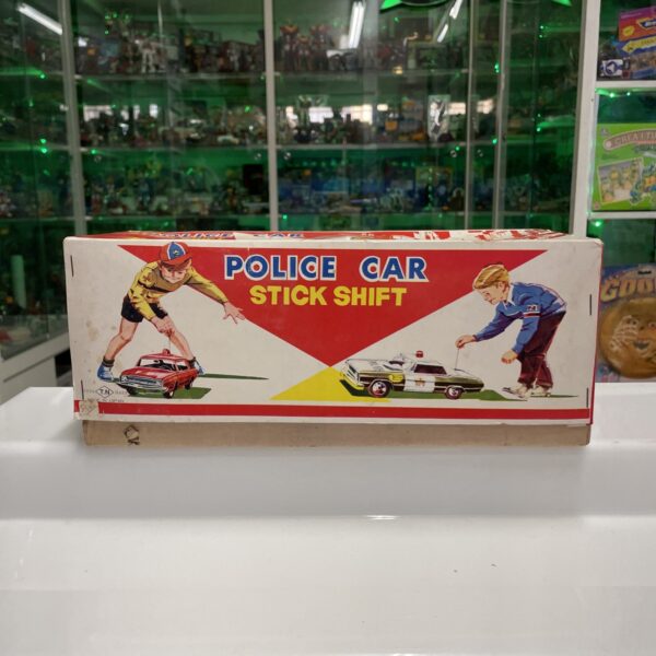 NOMURA T.N. Toys Made in Japan POLICE CAR Stick Shift Tin Toys Vintage Mistery - immagine 3