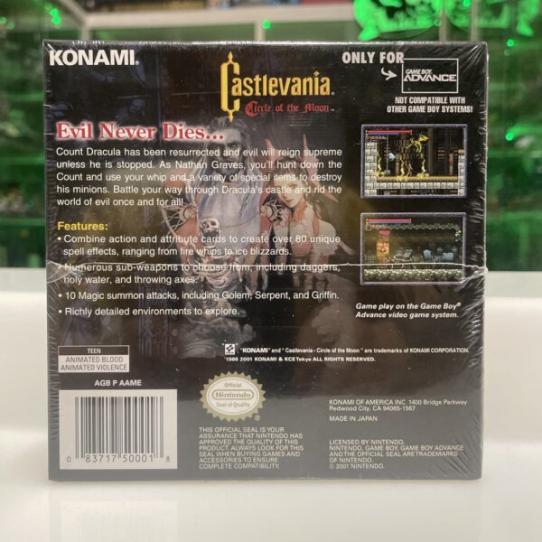Nintendo Game Boy Advance - CASTLEVANIA Circle of the Moon - Usa Ver. SEALED - immagine 3
