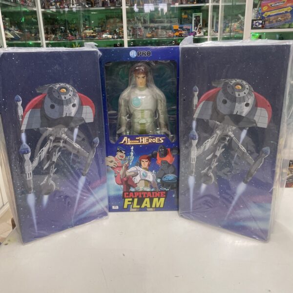 HL Pro - Capitan Futuro Captaine Flam lot 3 Jumbo Figure 45 cm Nuovi Vinile - immagine 4