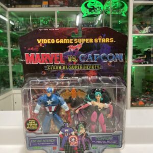 Toy Biz - 1998 - Marvel Vs Capcom- Captain America E Morrigan - Nuovo Sealed