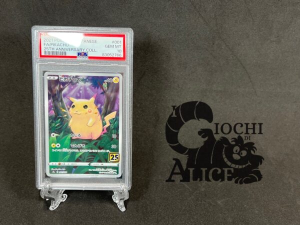 carta Pokémon PSA 10 Pikachu 001/028 25th Anniversary Japan Ver.