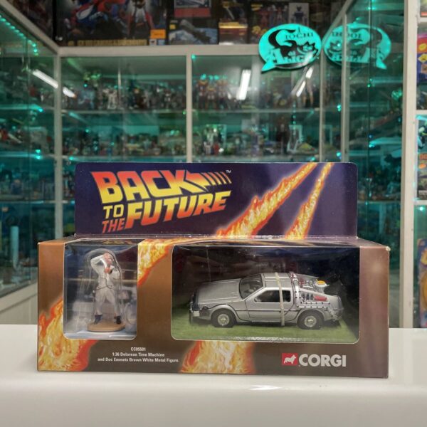CORGI - Back to the Future - Delorean Time Machine con miniatura in Metallo