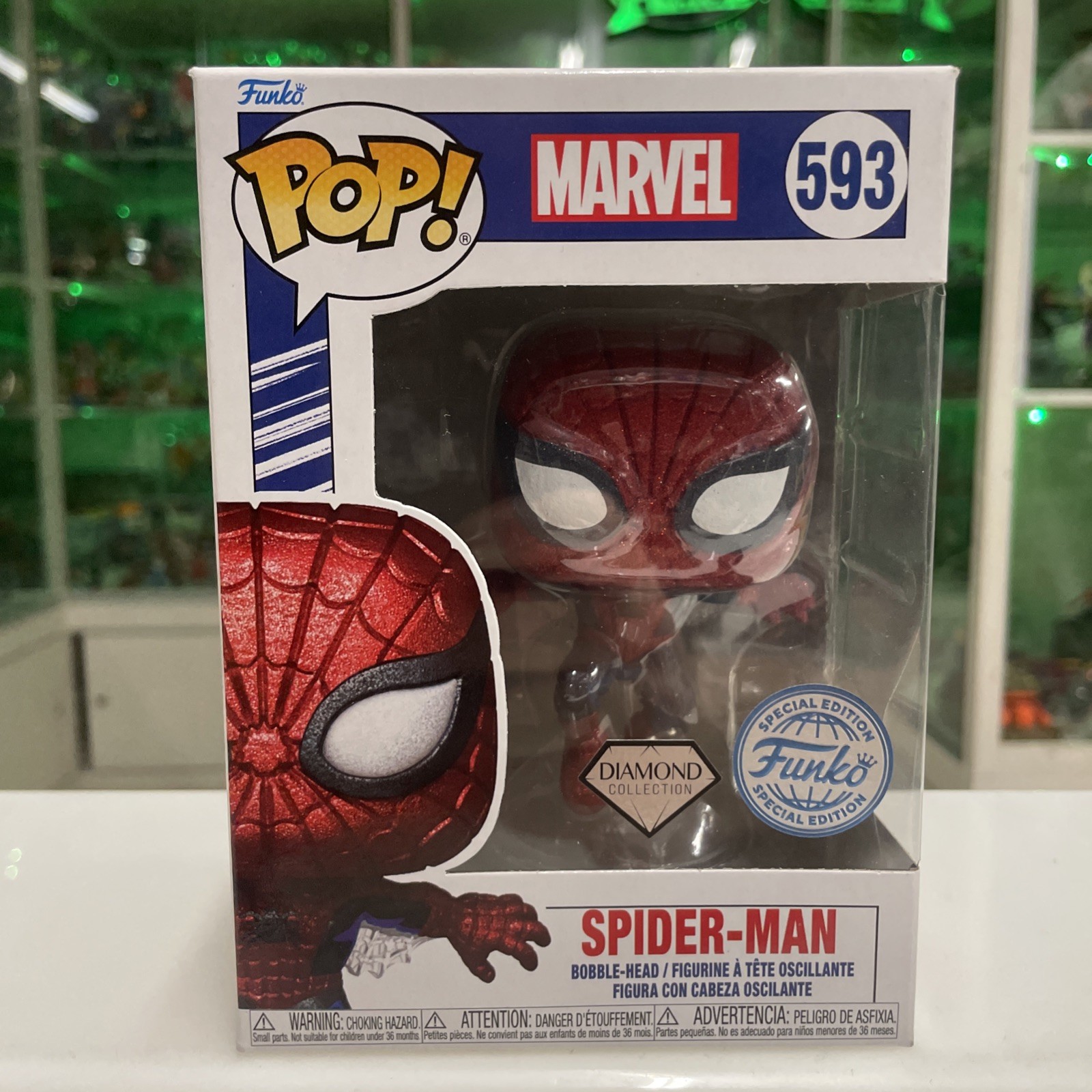 FUNKO POP Marvel 593 Spider-man Diamond Collection - immagine 3
