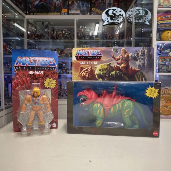Mattel Masters of the Universe Origins Lotto - BattleCat + He-Man Vintage Stile