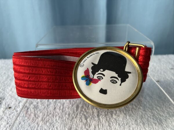 cintura cinghia Rossa Charlie Chaplin Bubble Inc  portalibri vintage anni 70