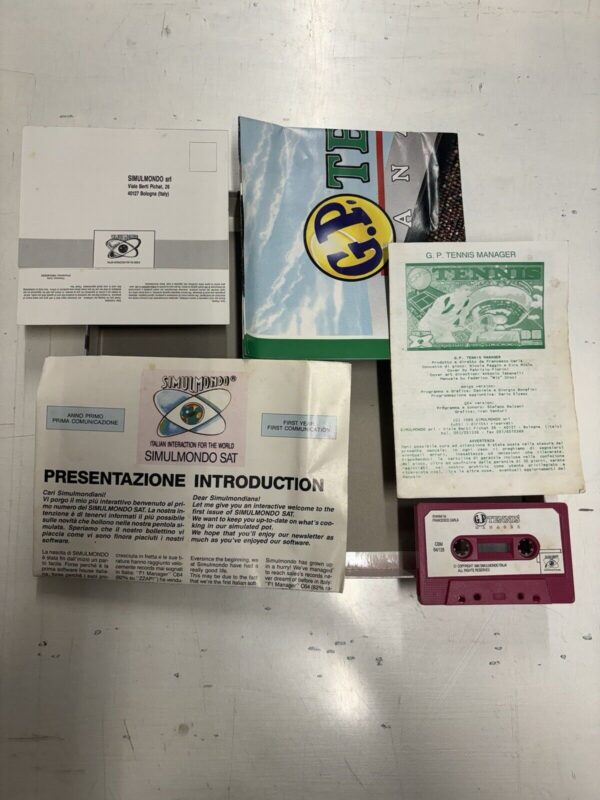 Commodore C64 G.P. Tennis Manager Commodore Cassette Box Simulmondo - immagine 12