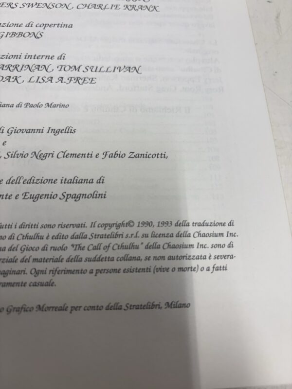 GDR Il Richiamo di Cthulhu Gioco di ruolo Manuale STRATELIBRI Autografato Signed - immagine 20