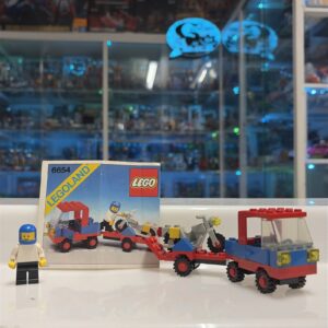 Lego System City Town 6654 Motorcycle Transport - completo 100% Vintage