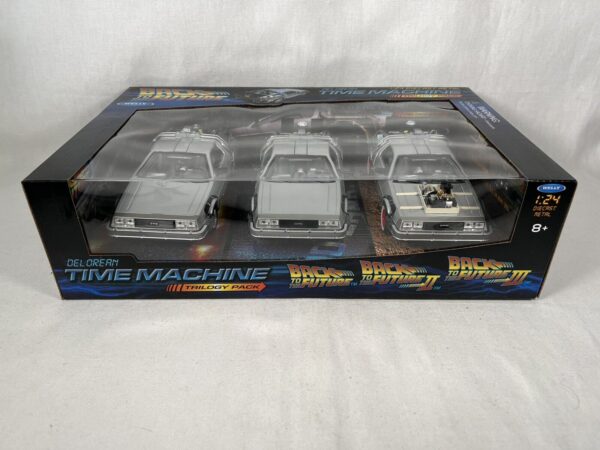 WELLY DeLorean RITORNO AL FUTURO 1 2 3 Time Machine Trilogy Pack 1/24 DieCast - immagine 3